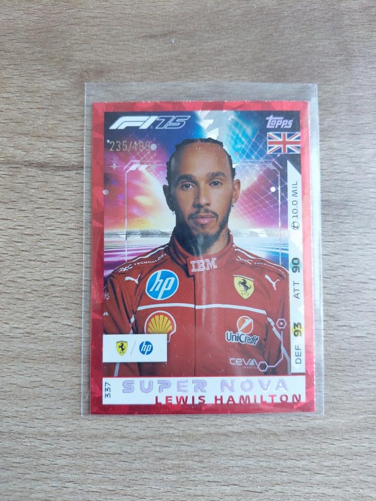 Super Nova Lewis Hamilton - numbered 235/499 Turbo Attax, Hobby en Vrije tijd, Stickers en Plaatjes, Ophalen of Verzenden, Plaatje