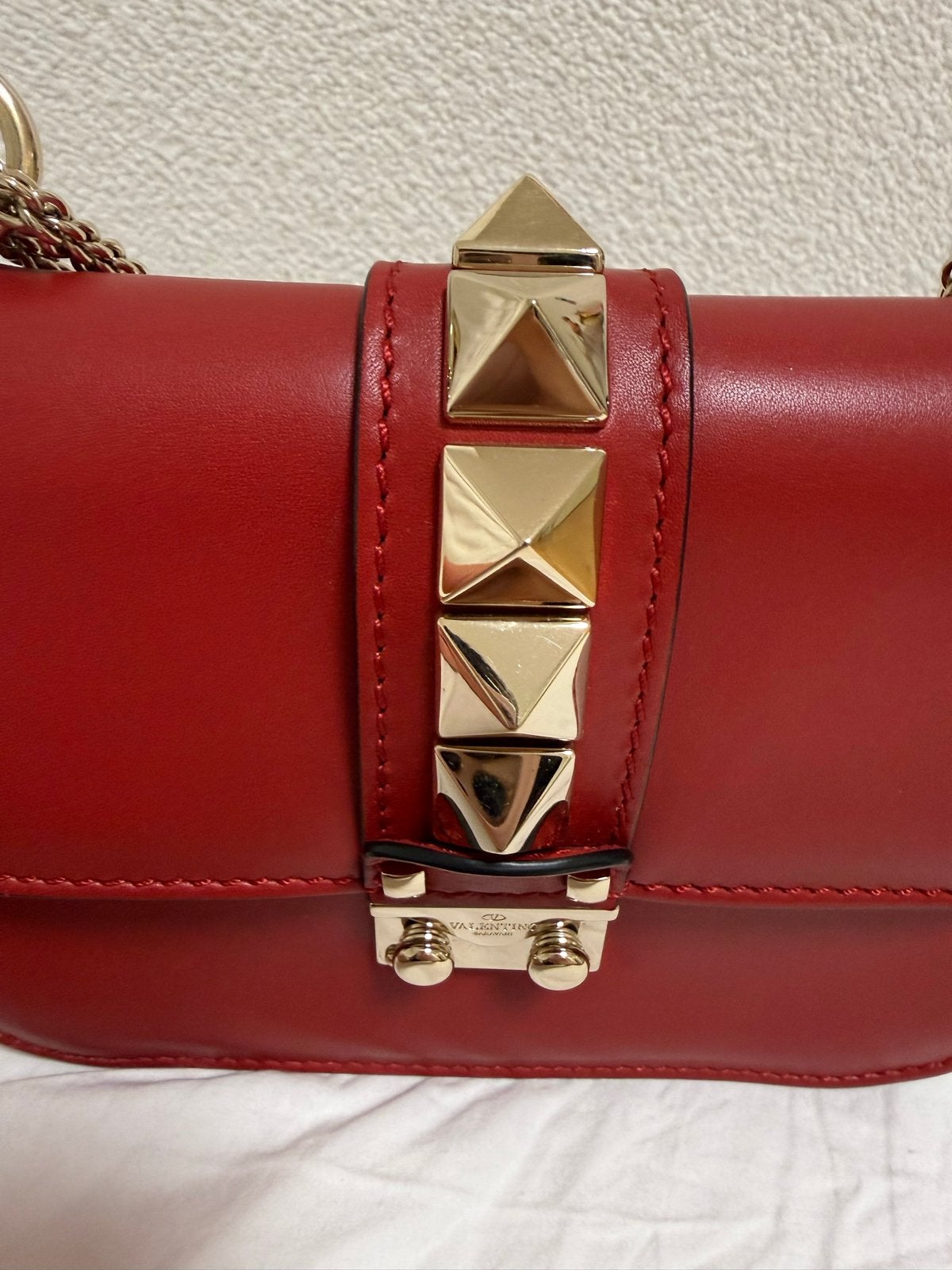 Valentino Garavani Rockstud schoudertasje rood, Ophalen of Verzenden, Gebruikt, Rood, Schoudertasje