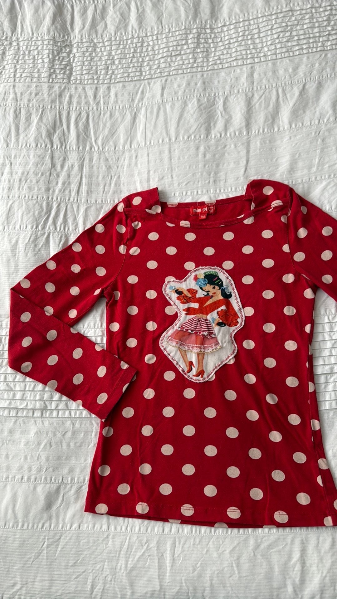 Spaanse danseres top Mim pi 140 polkadot, Ophalen of Verzenden, Zo goed als nieuw, Meisje, Shirt of Longsleeve