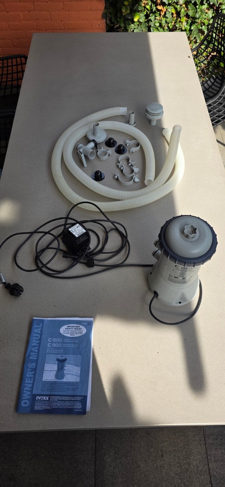 Intex C600 Zwembadpomp met filter en accessoires, Ophalen, Gebruikt, Zwembadpomp