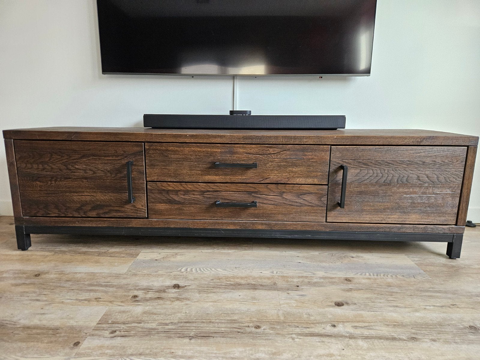 nette bruine tv kast industrie, Ophalen, 150 tot 200 cm, Minder dan 100 cm, Eikenhout
