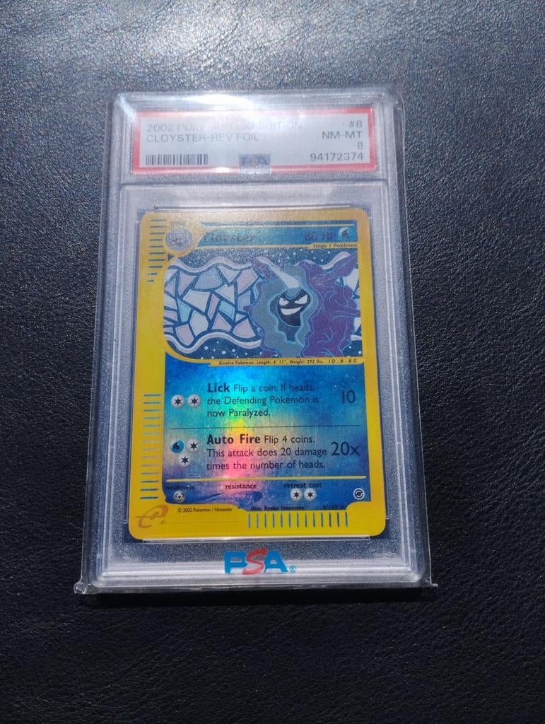Cloyster Reverse Holo Pokemon kaart Expedition base set PSA8, Ophalen of Verzenden, Zo goed als nieuw