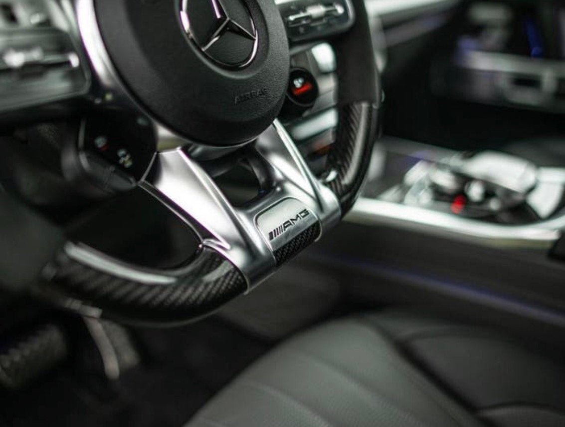 amg stuur embleem amg logo CLA SL GLA GLE GLC A-KLASSE W205, Auto diversen, Autostickers, Ophalen of Verzenden