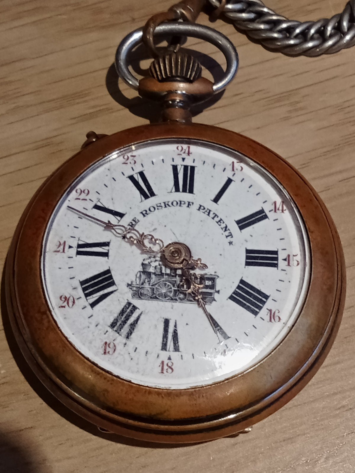 Antiek Spoorweg Zakhorloge - Roskopf Patent, Overige merken, Overige materialen, Zakhorloge, Ophalen of Verzenden