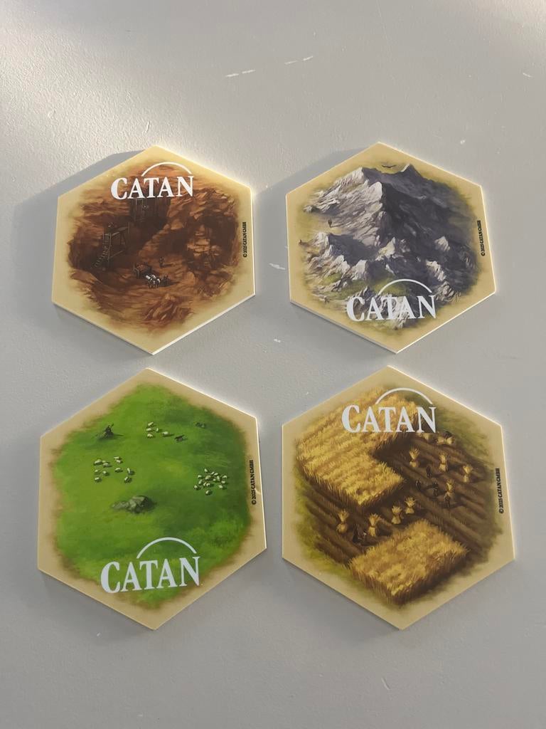 Catan tegels onderzetters, Ophalen of Verzenden, Nieuw, Glas of Kopje