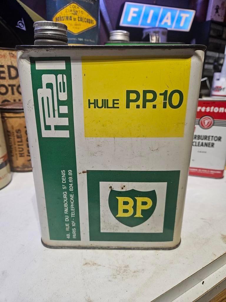 BP Olieblik PP10 authentiek vintage garageblik, Verzamelen, Ophalen, Gebruikt, Overige