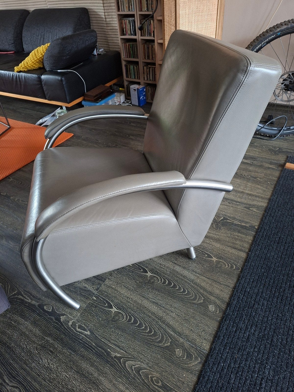 Molinari fauteuil - leer - kleur lever, Ophalen, Modern, Klassiek, Gebruikt, 75 tot 100 cm