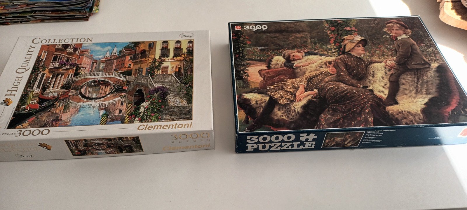 twee grote puzzels van 3.000 stukjes, Hobby en Vrije tijd, Denksport en Puzzels, Ophalen of Verzenden, Meer dan 1500 stukjes, Zo goed als nieuw