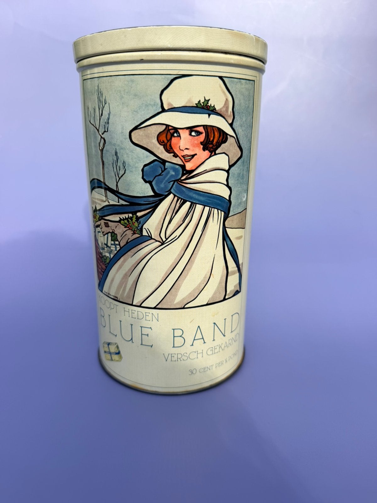 Vintage Blue Band Beschuitblik – Illustratie Rie Cramer, Antiek en Kunst, Ophalen of Verzenden