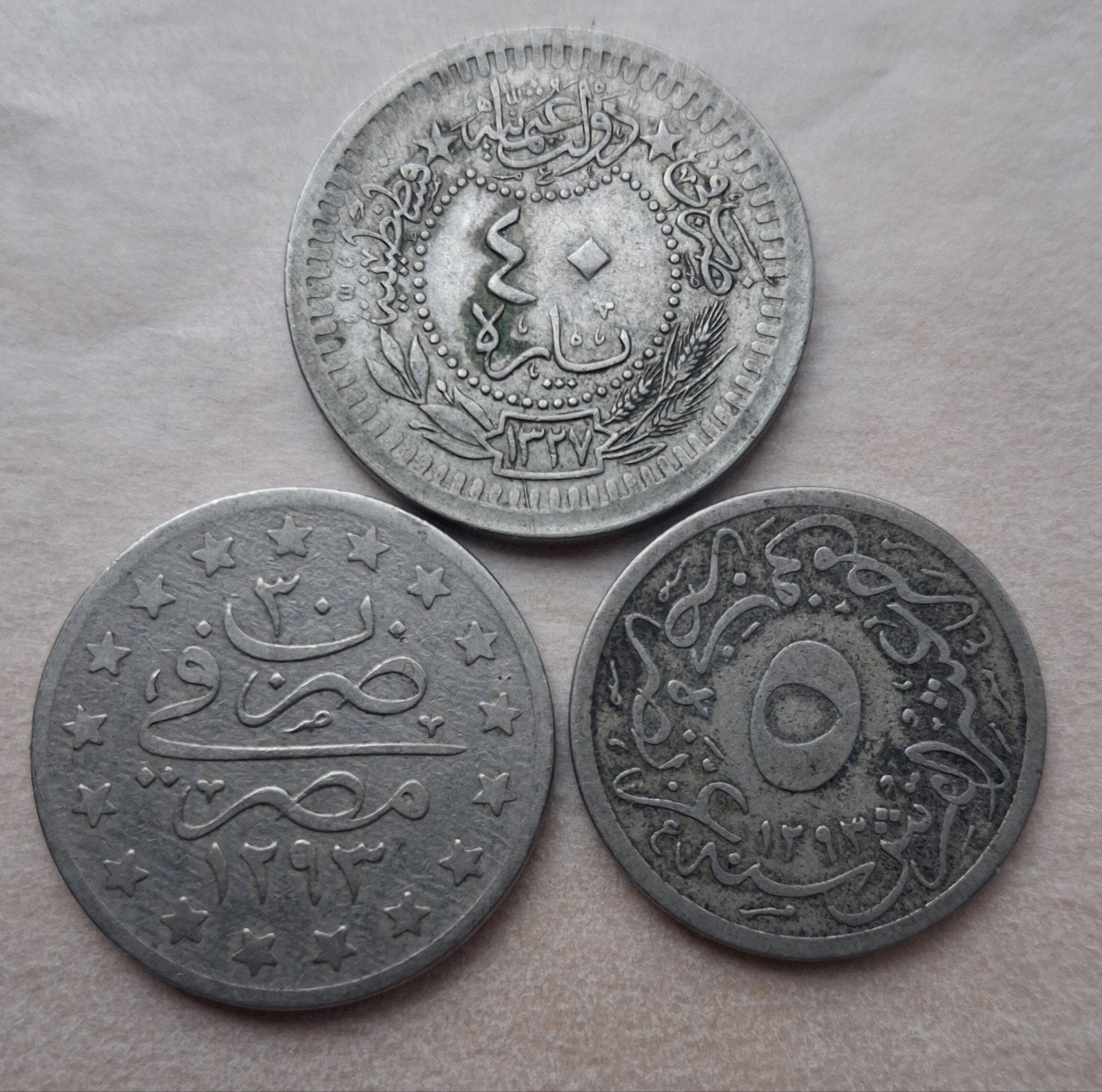 3 munten  Egypte / Ottomaanse Rijk 1293 en 1327, Verzenden, Midden-Oosten, Setje