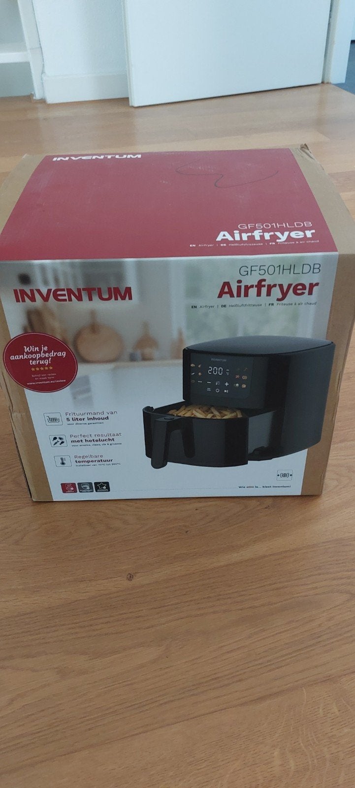 Inventum GF501HLDB Airfryer - 5 liter inhoud, Witgoed en Apparatuur, Ophalen of Verzenden, Nieuw, Airfryer