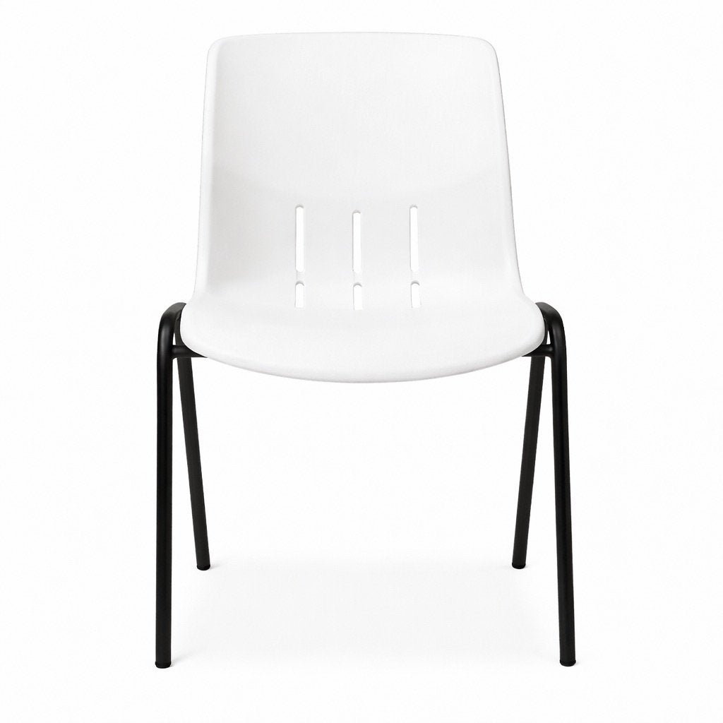 Stapelstoelen Denver wit kantinestoelen zaalstoelen nieuw, Huis en Inrichting, Kunststof, Everardo, Wit, Nieuw