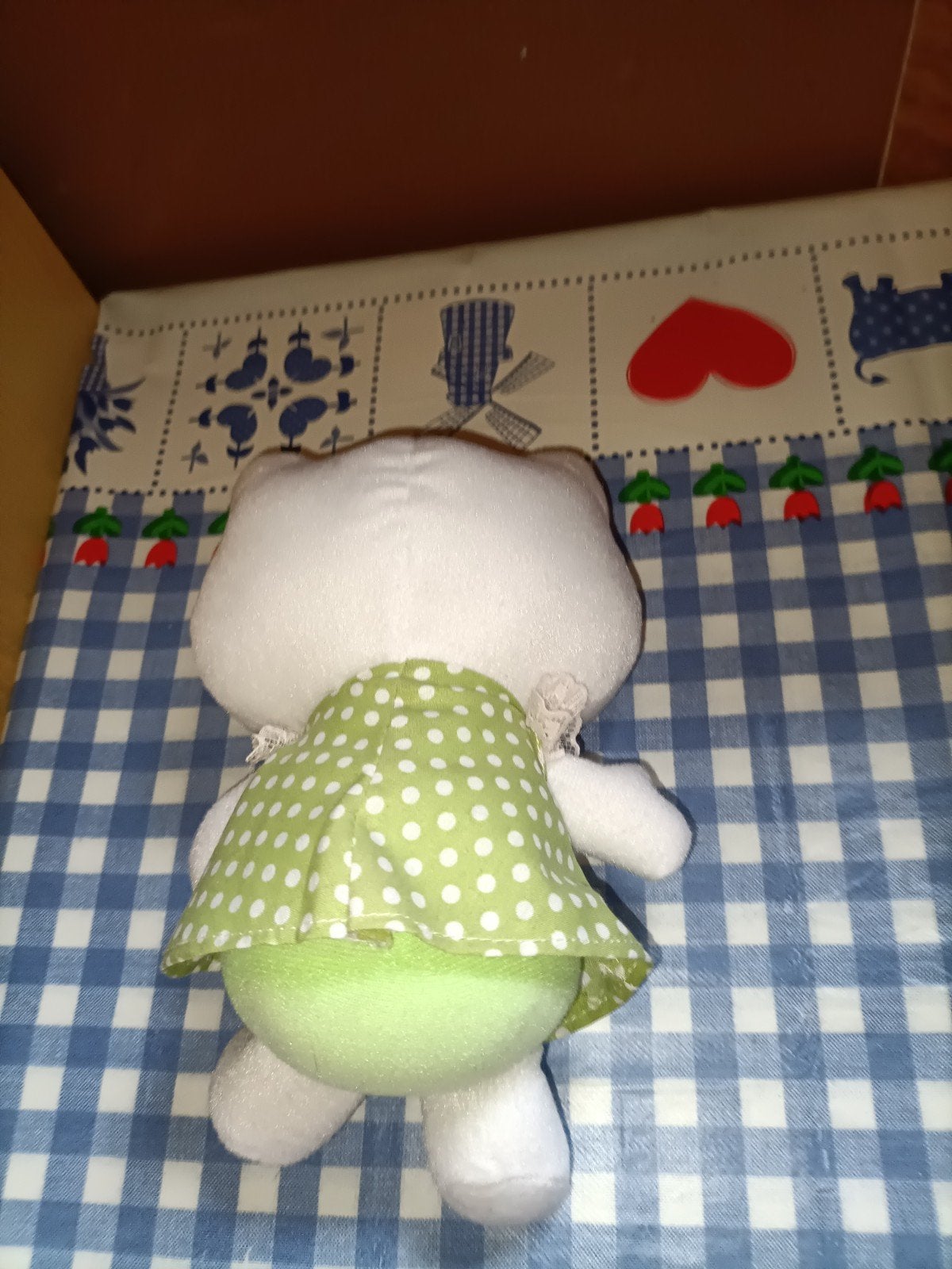 Nijntje knuffel met groene jurk met witte stippen 21 cm, Ophalen of Verzenden, Zo goed als nieuw, Konijn
