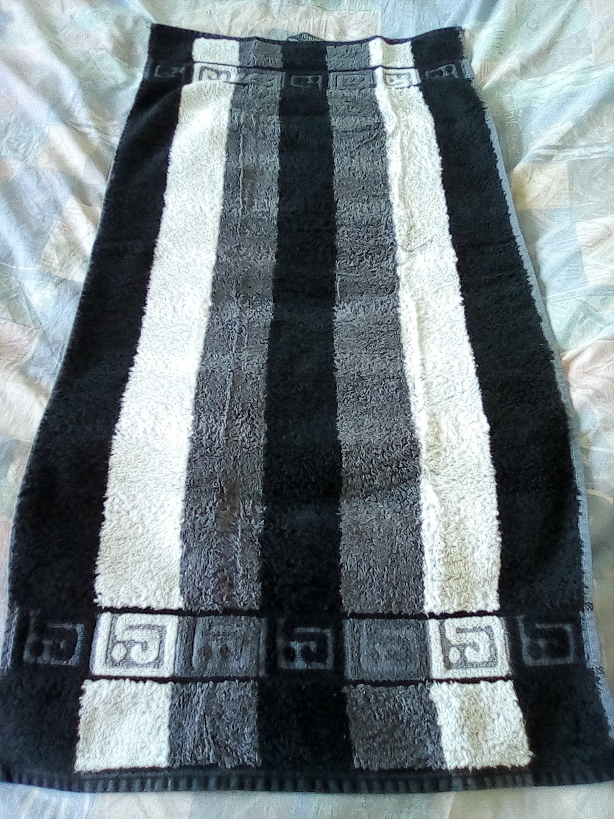 2x handdoek Cawo zwart wit grijs gestreept, Meerkleurig, Overige merken, Handdoek, Ophalen of Verzenden