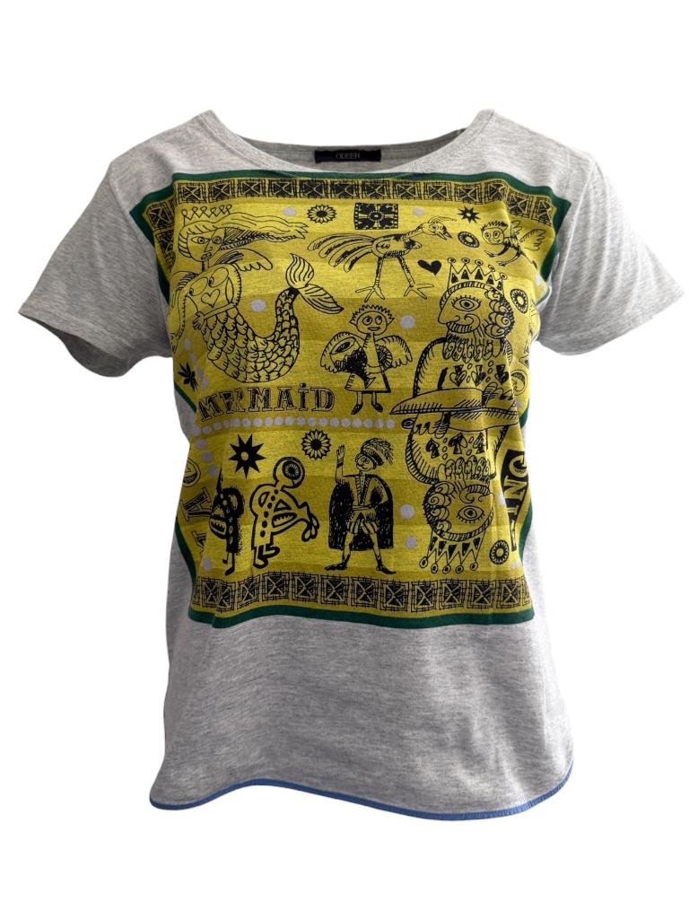 Odeeh shirt S, Ophalen of Verzenden, Zo goed als nieuw, Korte mouw, Grijs