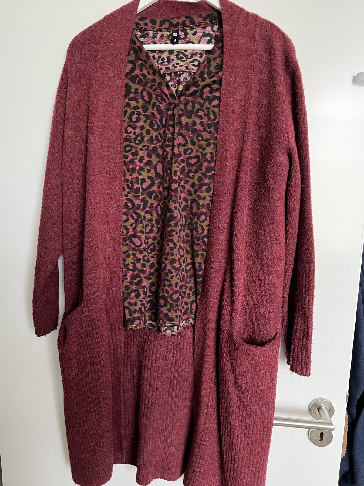 Hema vest en blouse met dierenprint, maat S, Ophalen of Verzenden, Zo goed als nieuw, Maat 36 (S), Rood