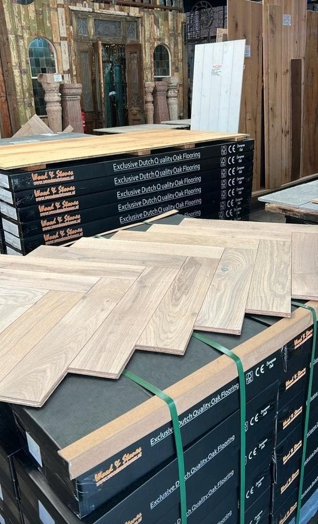 EIKEN VISGRAAT VLOER LEGKLAAR TOPKWALITEIT VLOEREN, Ophalen of Verzenden, Nieuw, 75 m² of meer, Parket
