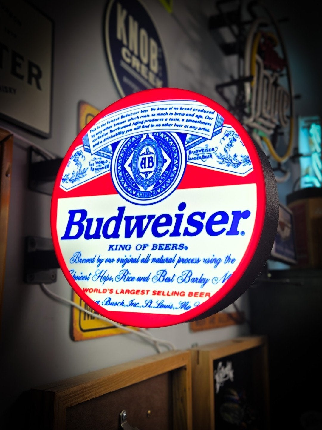 Nieuw Budweiser Lichtbord - Dubbelzijdig, Ophalen of Verzenden