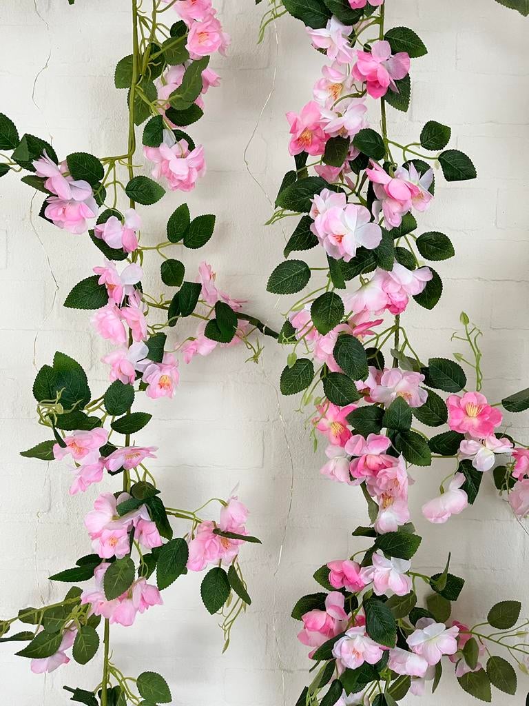 Kunstbloem Slinger Roze Bloesem - Decoratie, Ophalen, Binnen, Roze, Kunstbloem