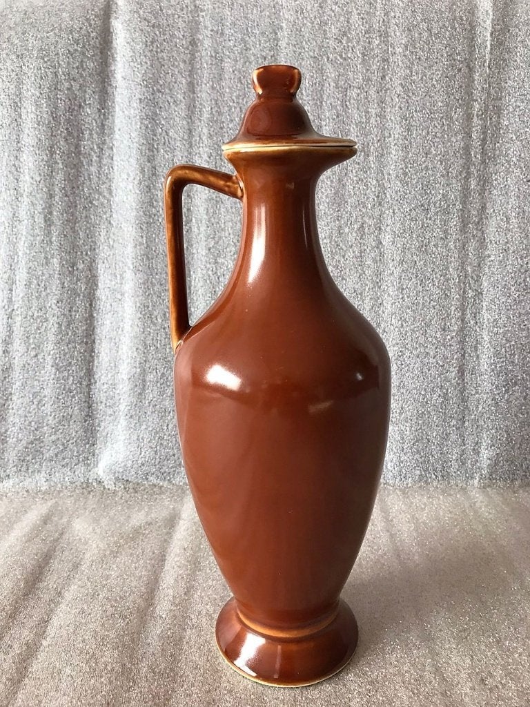 Oud Kruikje Vaasje met deksel 27 cm Jacobert ?, Ophalen of Verzenden