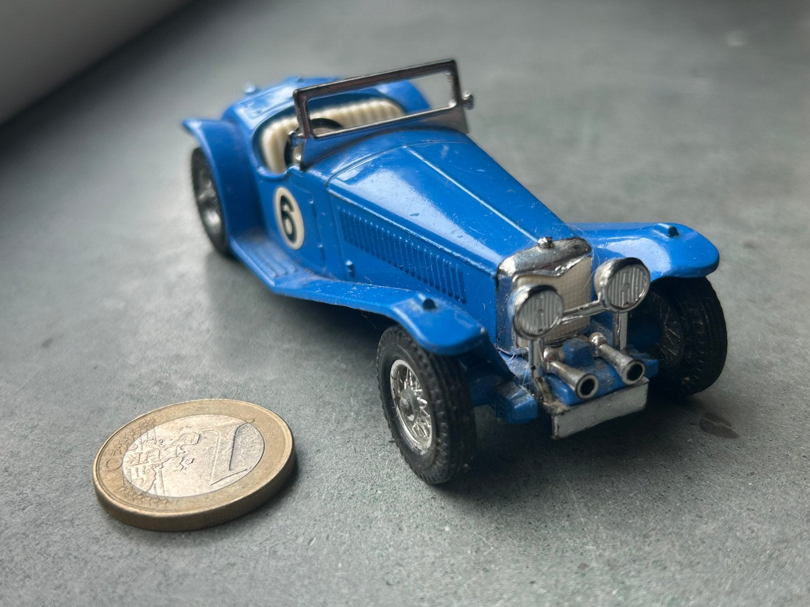 Blauwe 1934 Riley M.P.H. Matchbox Models of Yesteryear (Y-3), Ophalen of Verzenden, Gebruikt, Auto