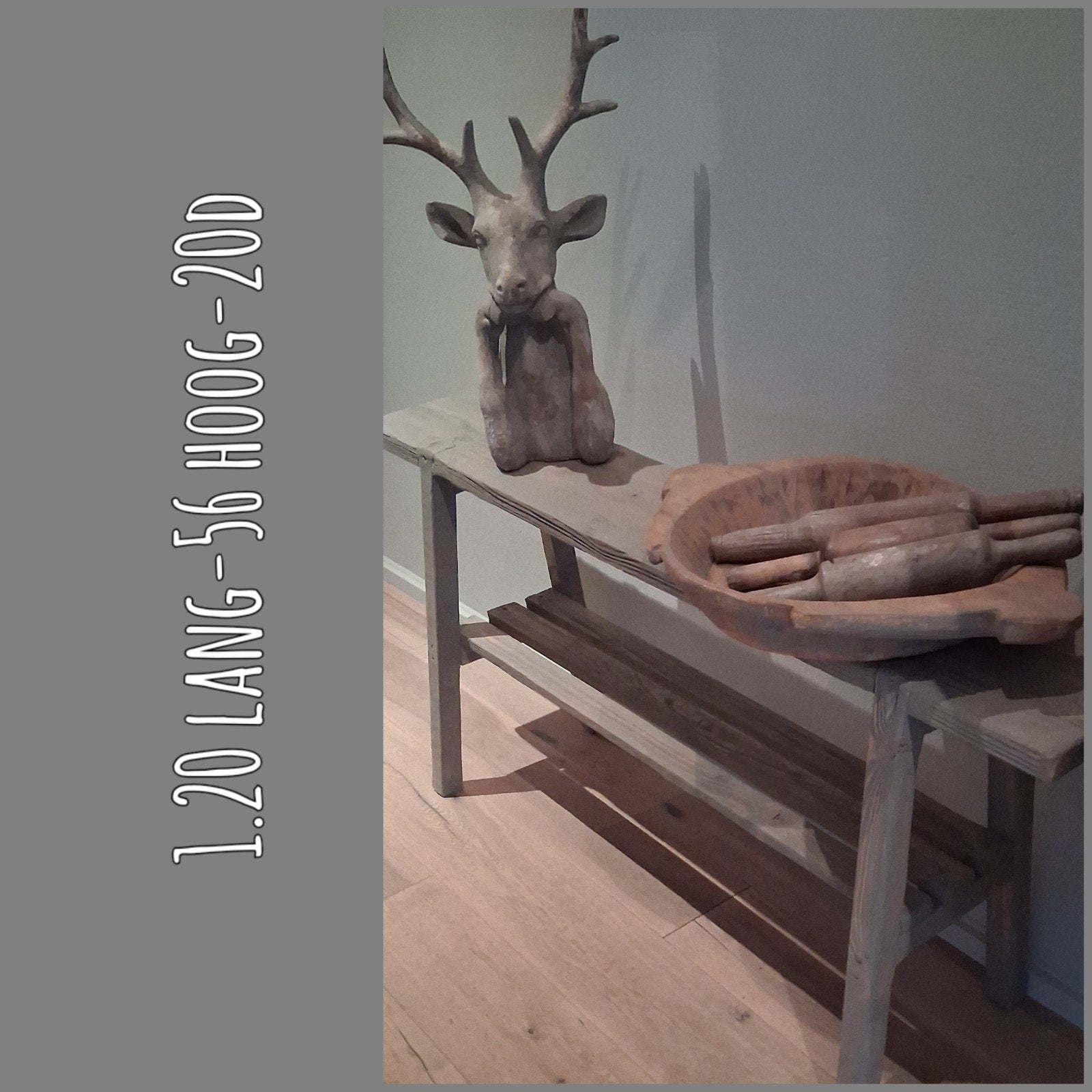Landelijke sidetable/bankje, Huis en Inrichting, Ophalen, 100 tot 150 cm, Nieuw, 25 tot 50 cm