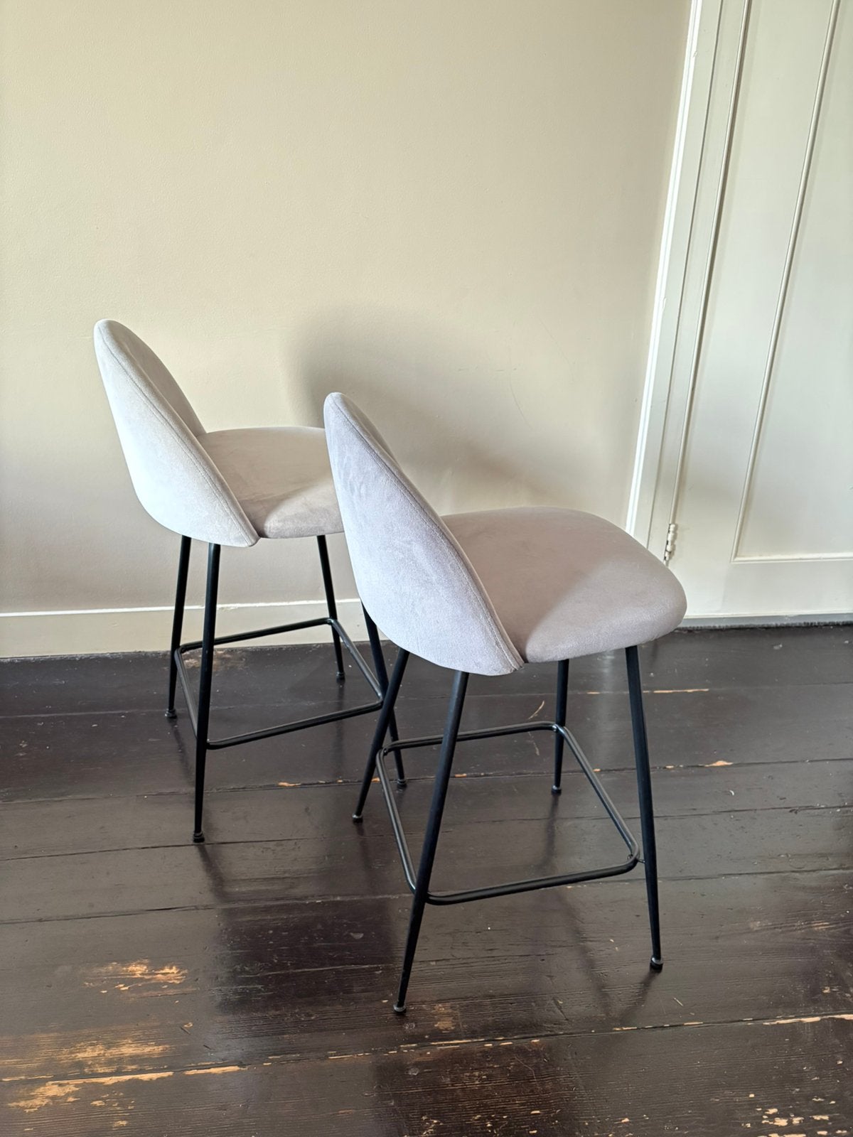 Velvet Barkruk- €30,- per stuk, 4 voor €100,-, Ophalen, Gebruikt, 60 tot 90 cm
