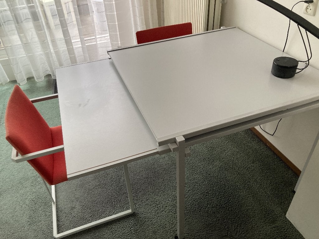 Vintage 80-er jaren eettafel, Ophalen, Gebruikt, 100 tot 150 cm, Vijf personen of meer