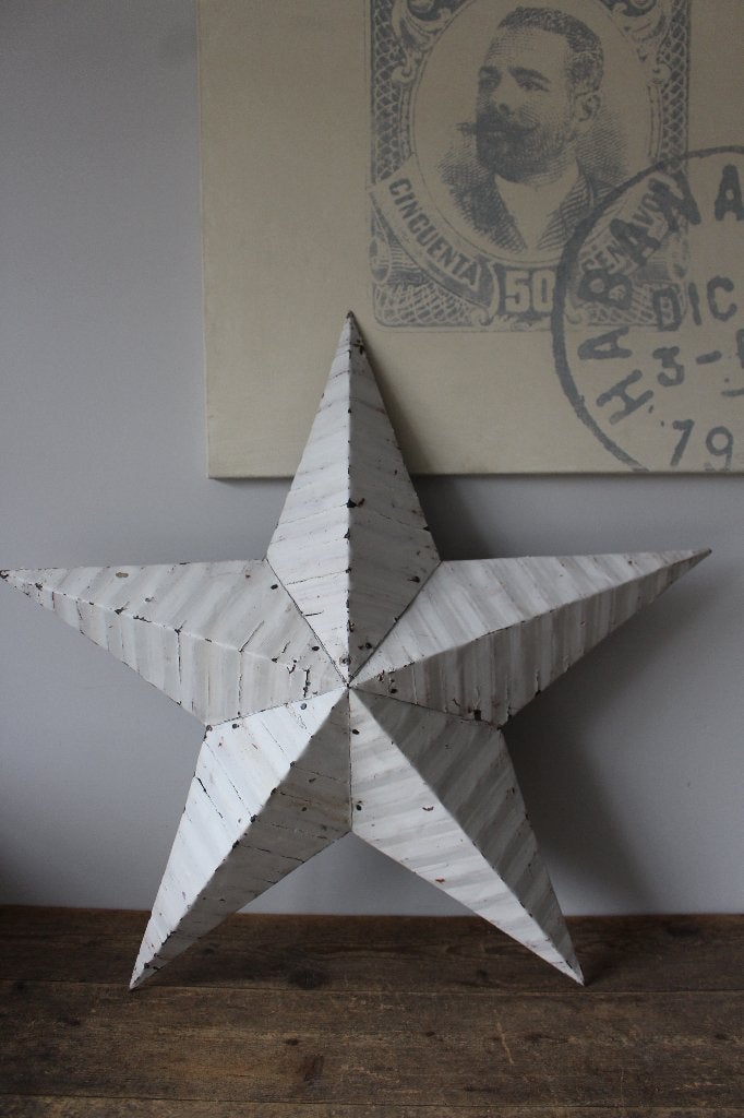 XL oude Amish barn star / ster wit 75 cm. *Pronck & Praal*, Ophalen