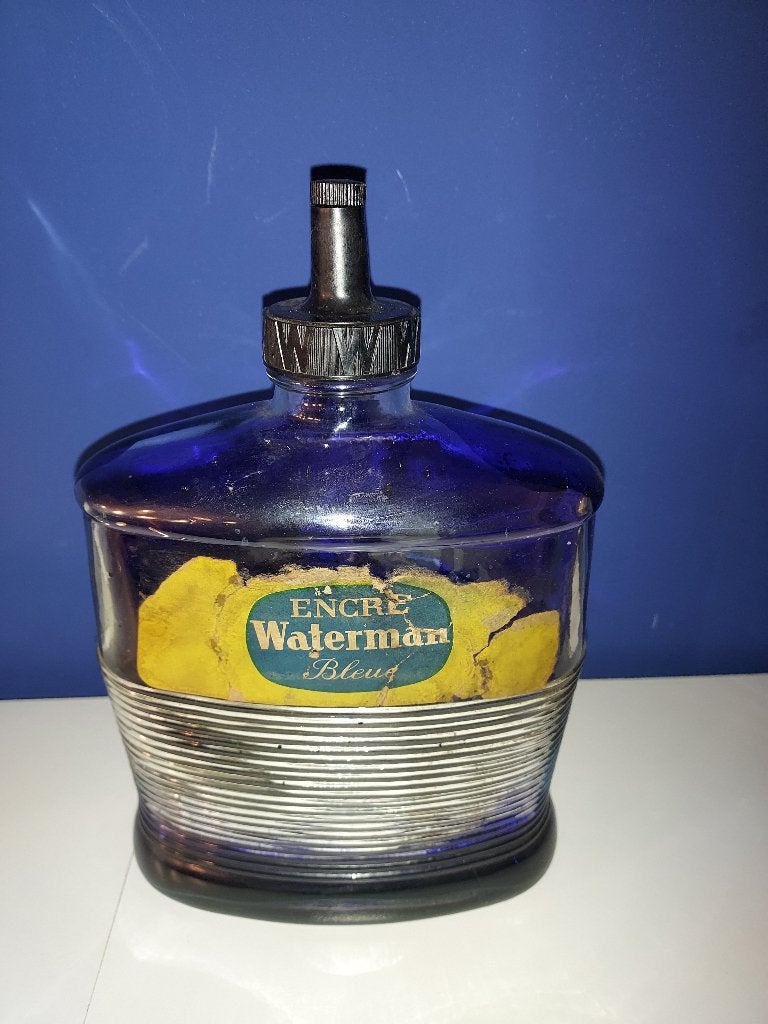 Vintage inktfles encre Waterman bleu, Ophalen