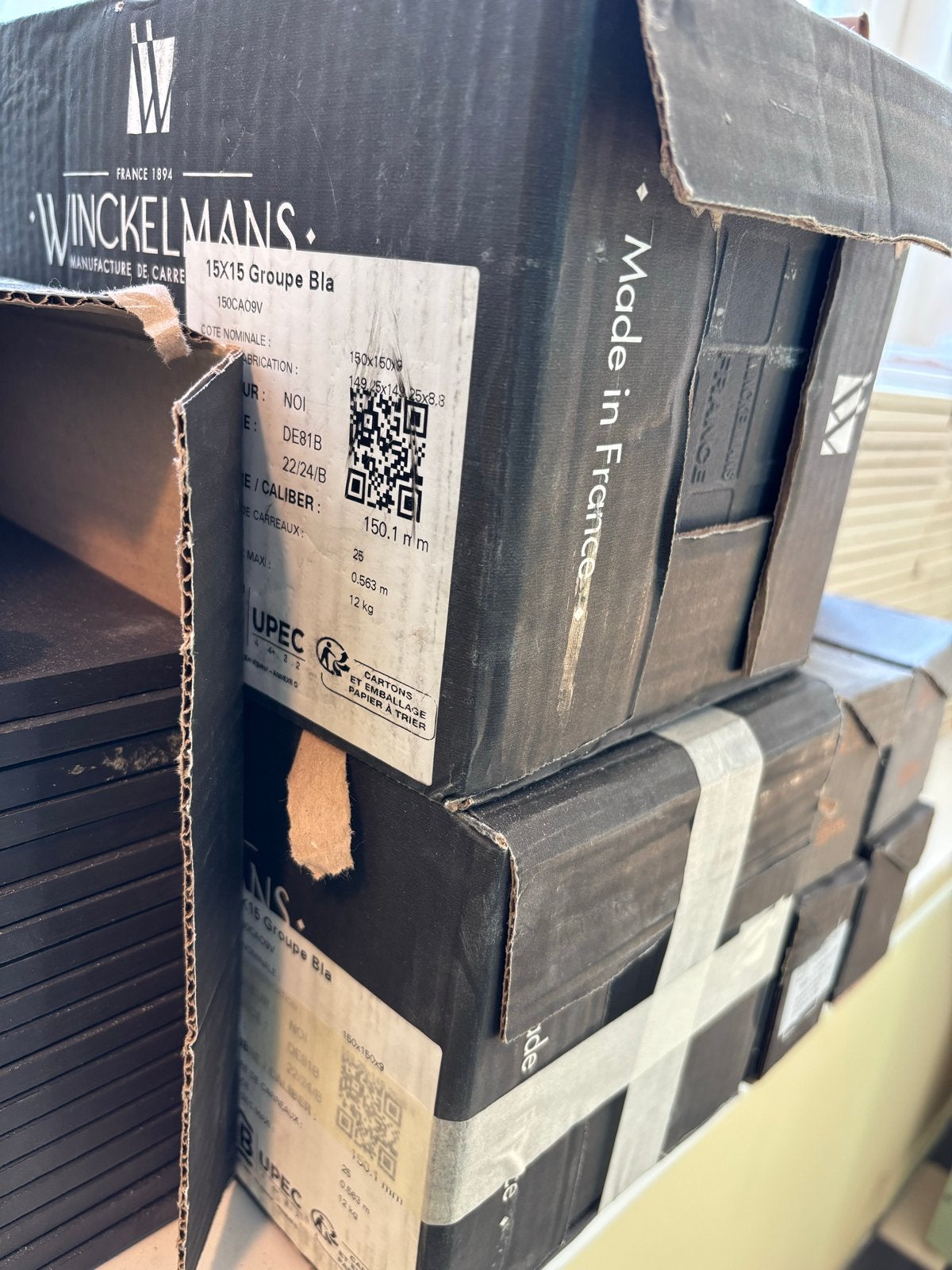 Winckelmans tegels 15x15 - Zwart (68) en Wit (51), Doe-het-zelf en Verbouw, Tegels, Ophalen, Keramiek, Nieuw, Minder dan 20 cm