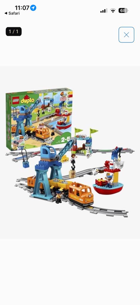 Duplo trein 10875 + uitbreidings set 2 maal, Kinderen en Baby's, Speelgoed | Racebanen, Ophalen of Verzenden, Zo goed als nieuw