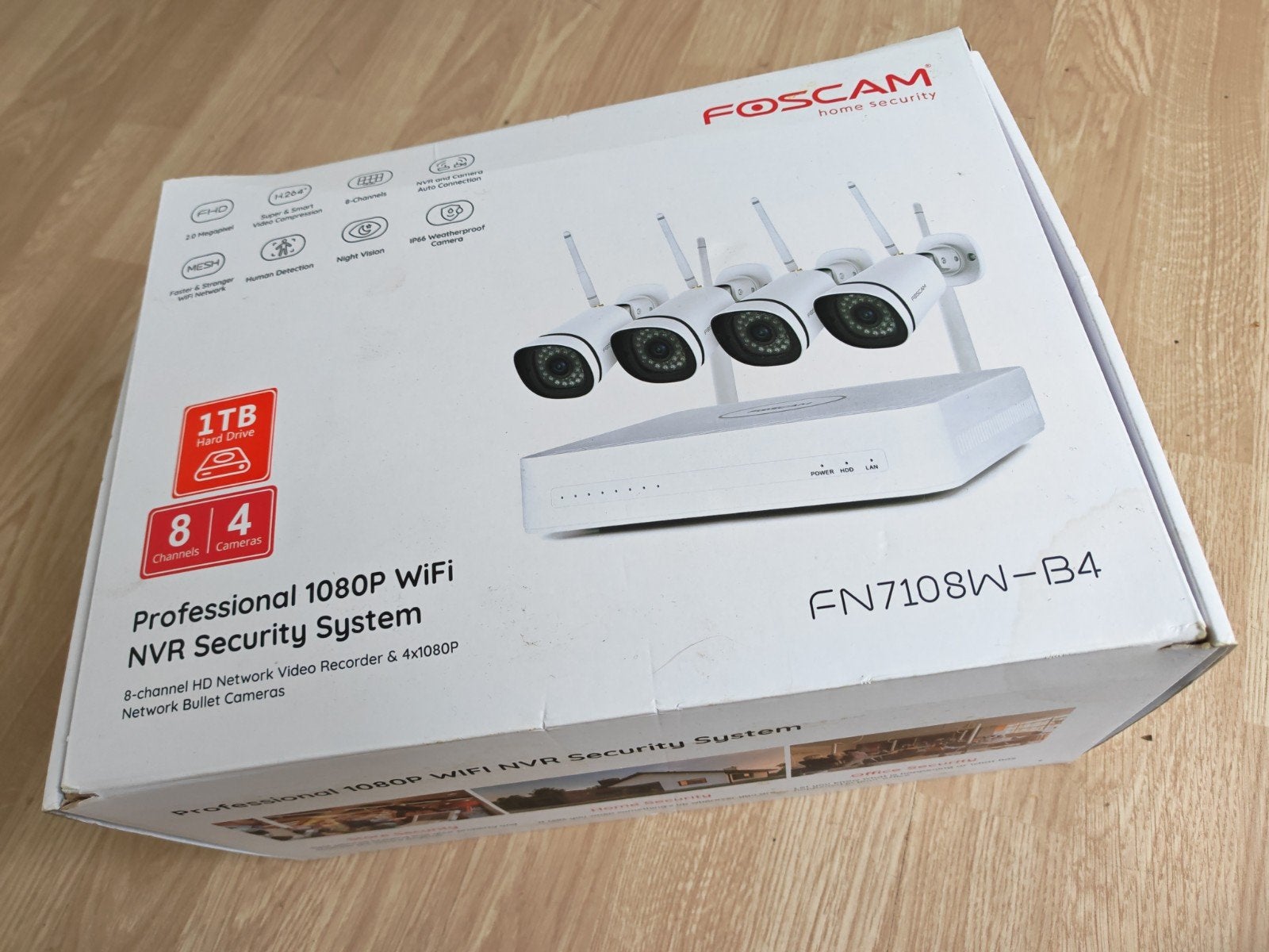 Foscam FN7108W-B4 1080P WiFi NVR Beveiligingssysteem, Ophalen of Verzenden, Zo goed als nieuw, Buitencamera