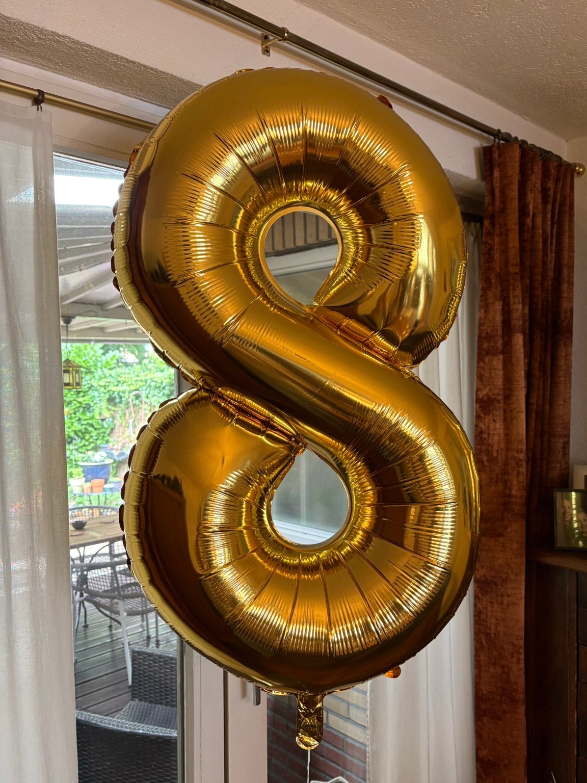 Helium Ballon cijfet 8, Ophalen, Zo goed als nieuw, Versiering, Verjaardag
