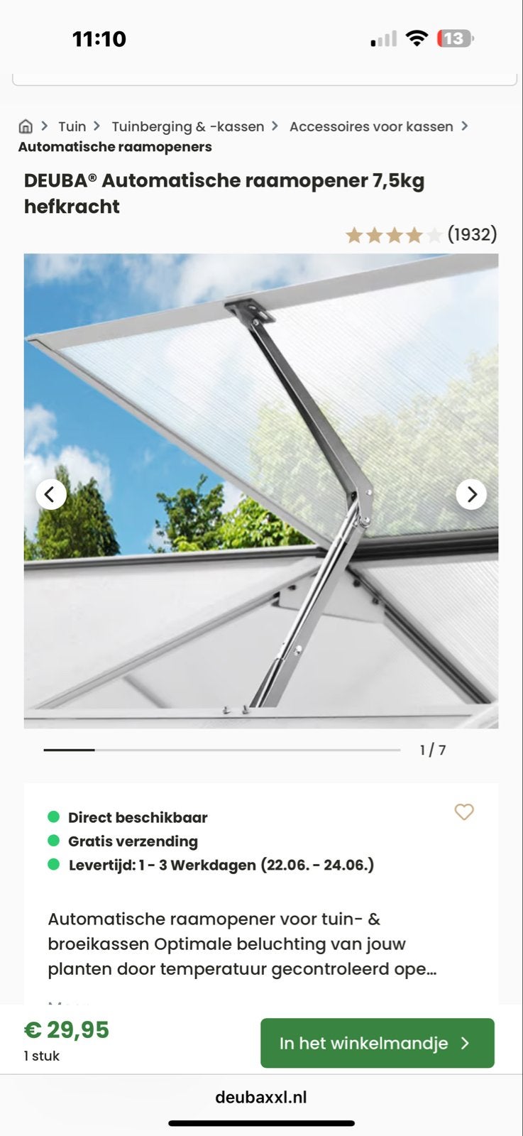 GARDENBRUK Tuinkas Aluminium 250x190x195cm met 2 Dakramen, Ophalen, Polycarbonaat, Aluminium, Kweekkas