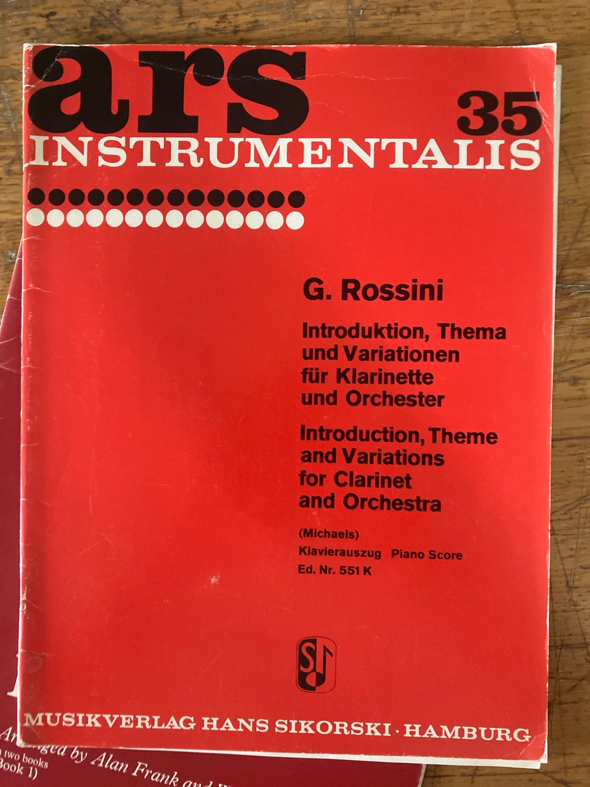 G. Rossini - Introductie, Thema en Variaties voor Klarinet, Gebruikt, Klassiek, Les of Cursus, Ophalen of Verzenden