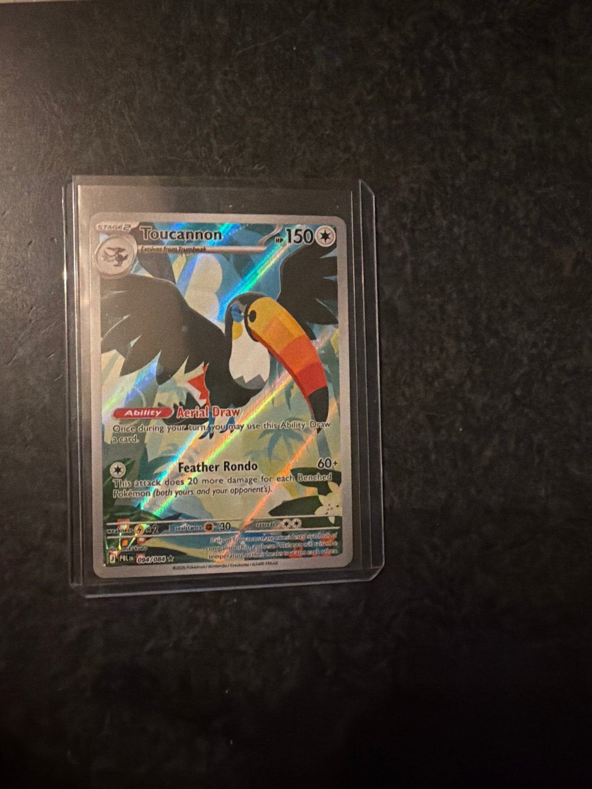 Toucannon Pokémon Kaart - PAL 094/003, Ophalen, Zo goed als nieuw, Losse kaart, Foil