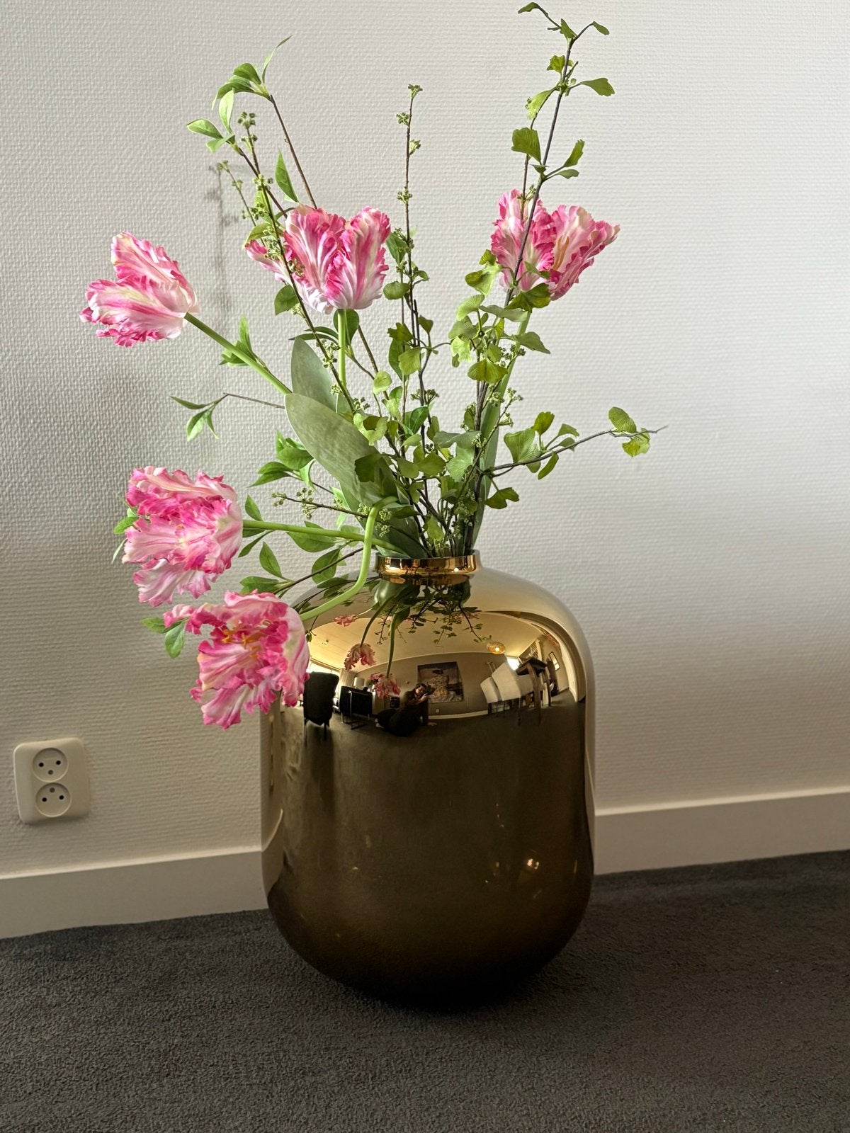 Gouden vaas - Nieuw, Ophalen of Verzenden, Nieuw, Goud, Glas