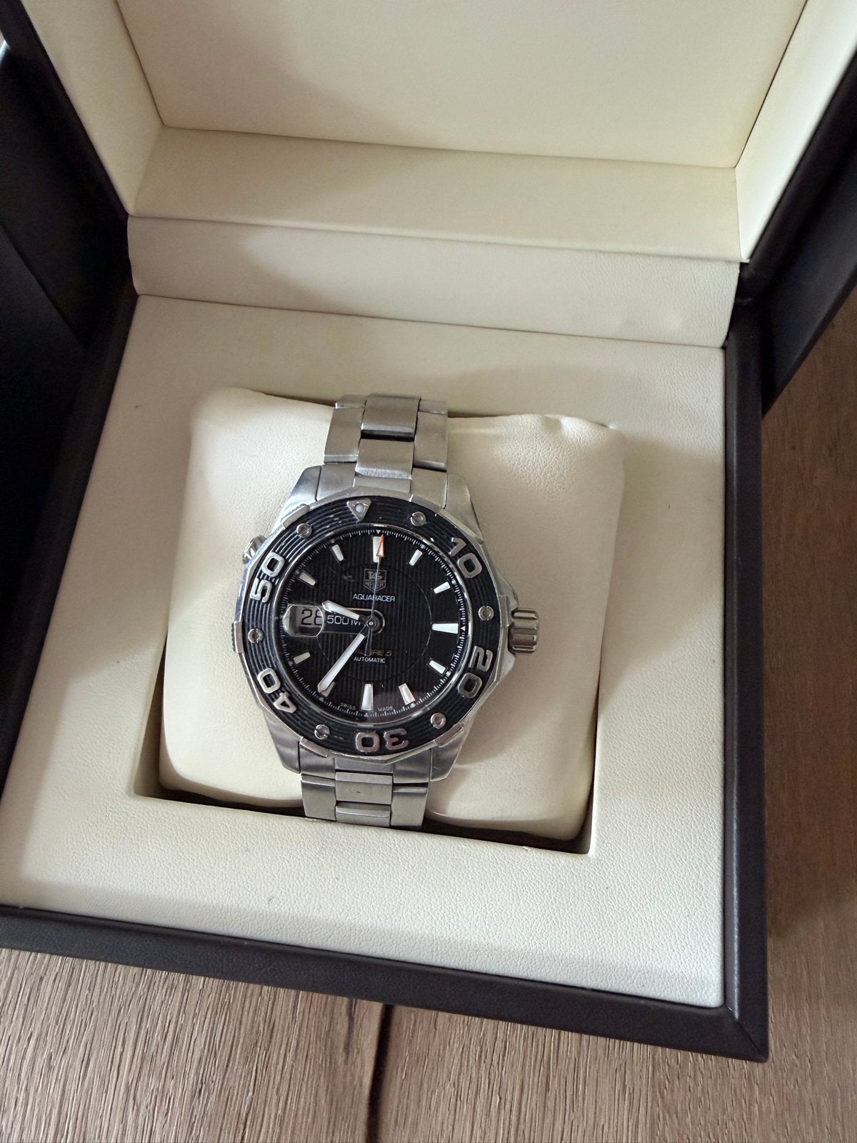 TAG Heuer Aquaracer 43mm Calibre 5 500M Duiker Automaat, Sieraden, Tassen en Uiterlijk, Horloges | Heren, Staal, Polshorloge, Ophalen of Verzenden