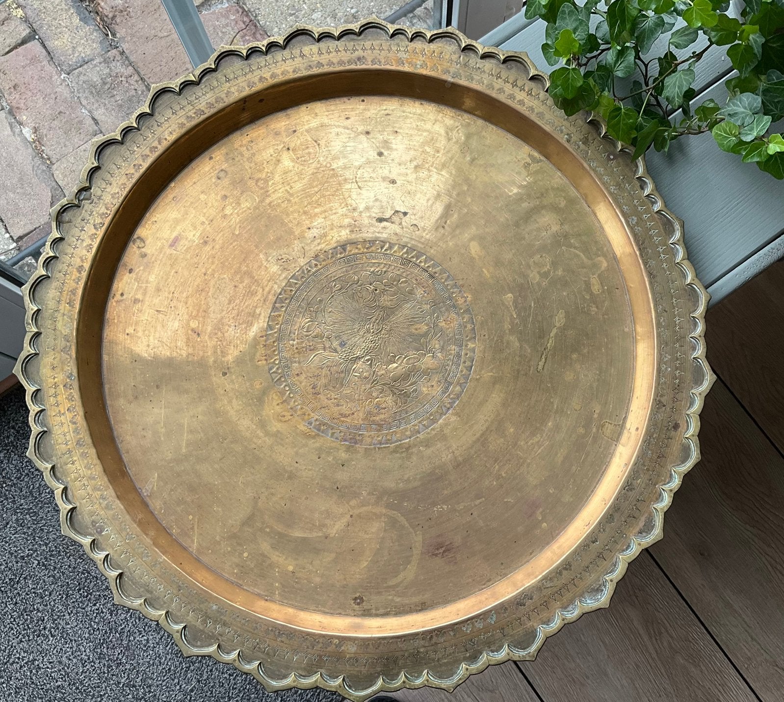Te koop: oude Marokkaanse koperen schaal, Ophalen