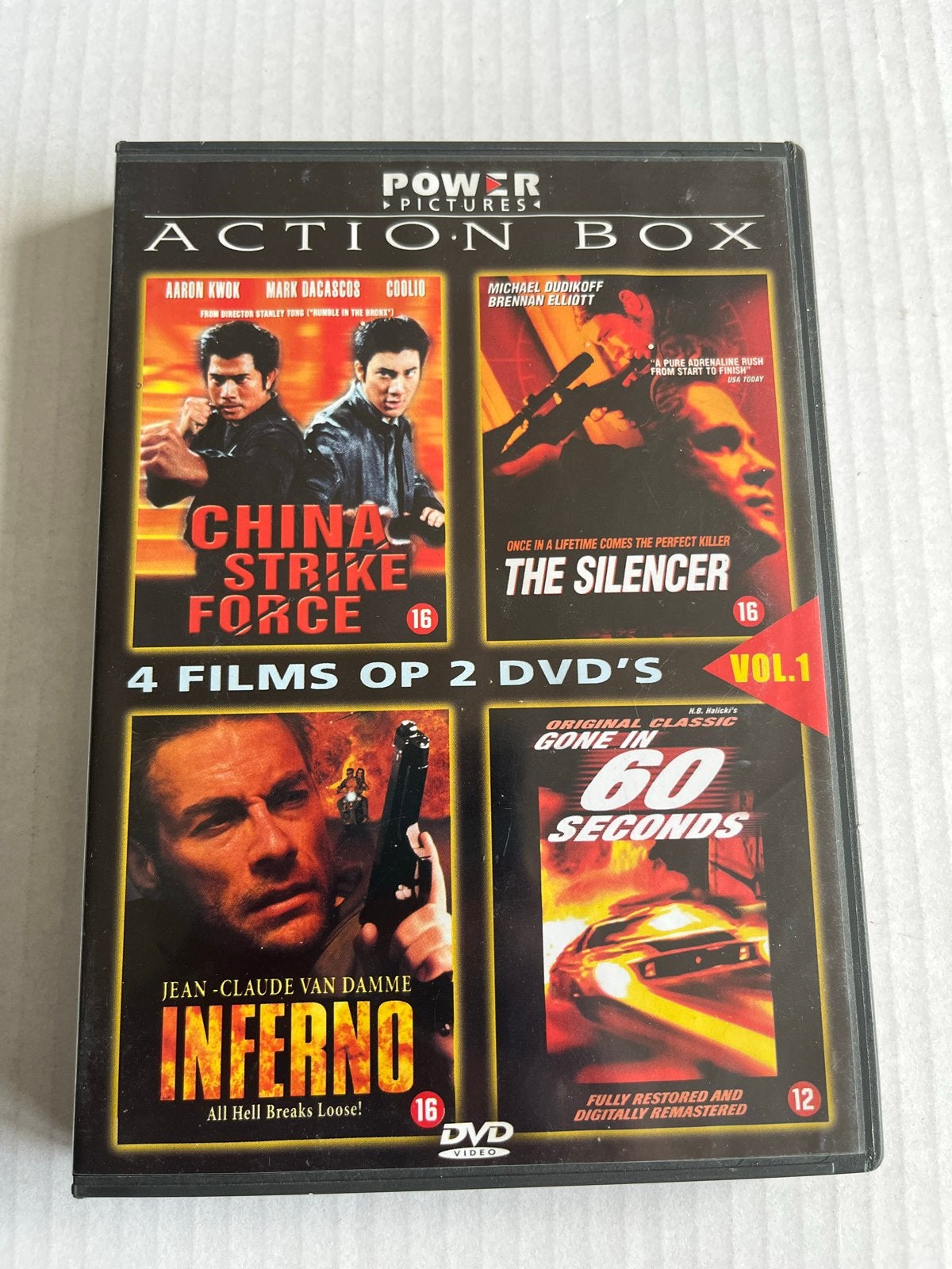 Power Pictures Action Box: 4 films op 2 DVD's, Vanaf 16 jaar, Nederlands, Actie, Ophalen of Verzenden