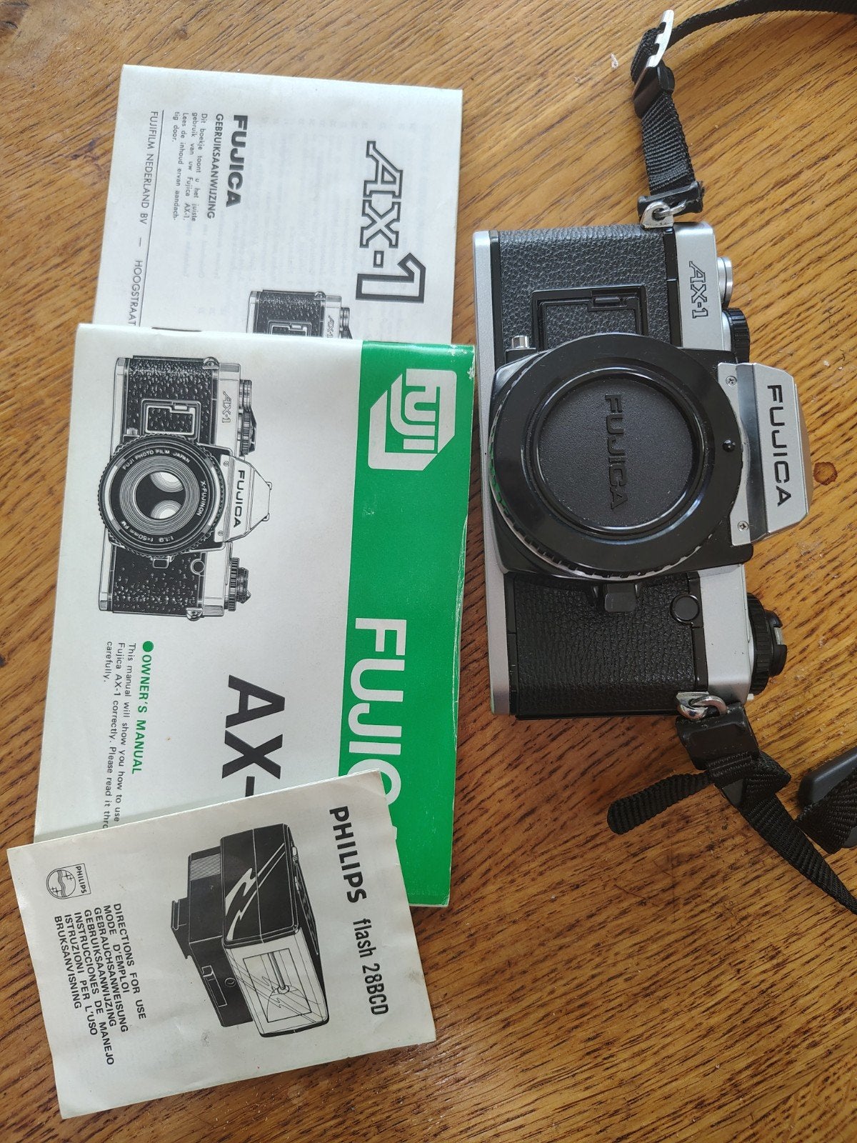 Fujica AX-1 Analoge Spiegelreflexcamera met  lenzen en flits, Ophalen, Gebruikt, Spiegelreflex, Overige Merken