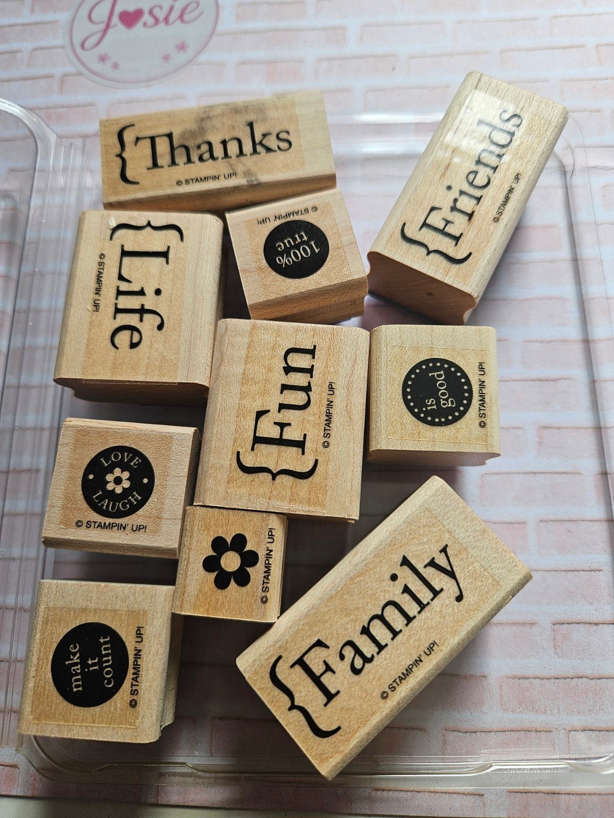 Stampin' Up! Houten Stempels Make it count, Ophalen of Verzenden, Zo goed als nieuw, Houten stempel
