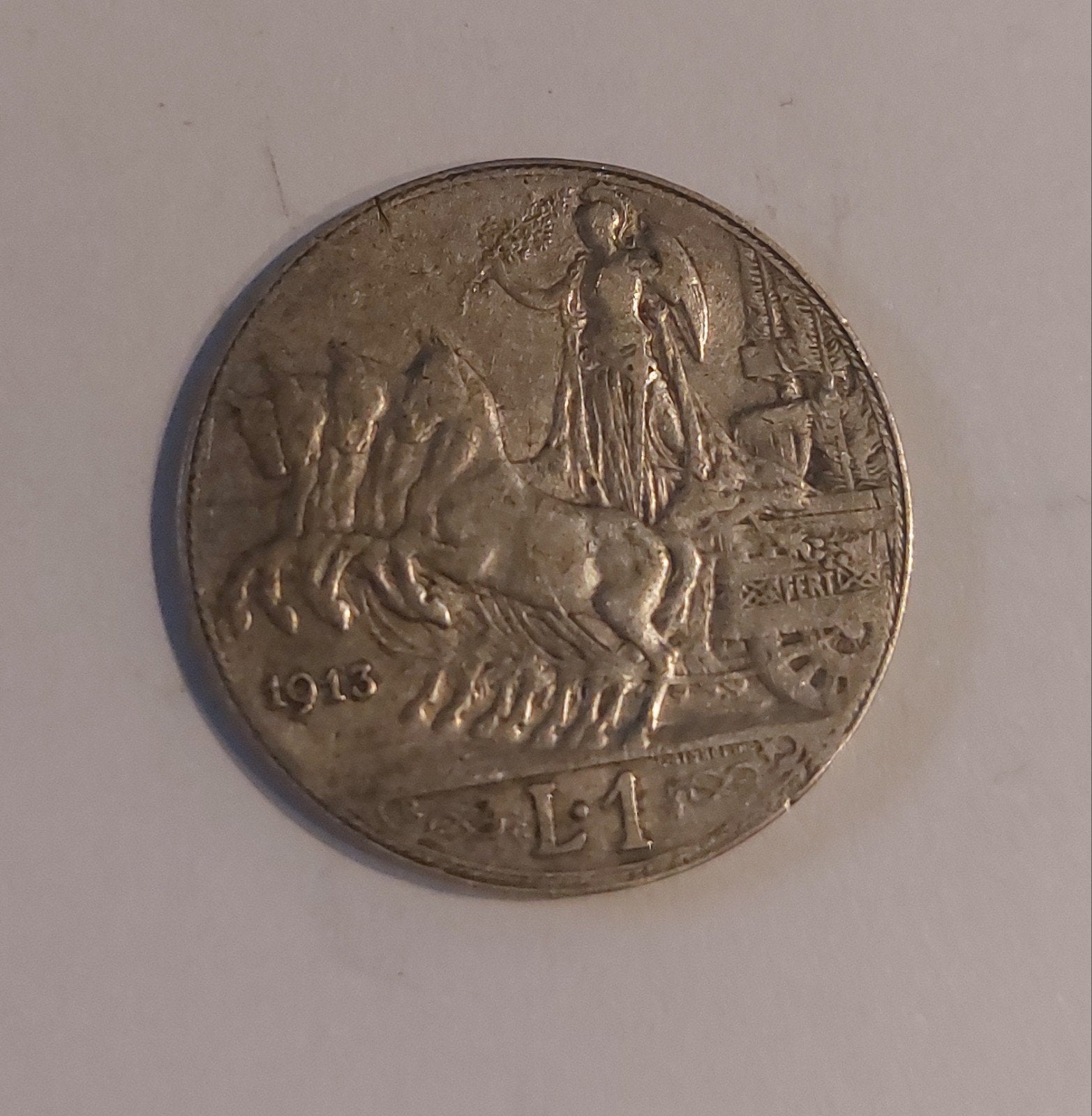 Zilveren Italiaanse Lira 1913 - Vittorio Emanuele III, Ophalen, Italië, Losse munt, Zilver