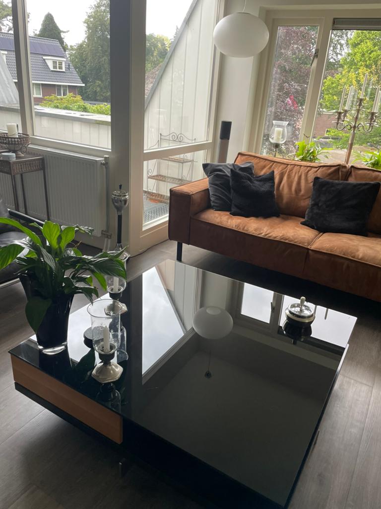 Salontafel Hülsta zwart glas, Ophalen, Gebruikt, Glas, Modern en stijlvol