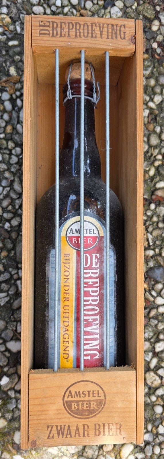 Bier Amstel “De Beproeving”–Unieke Houten Geschenkverpakking, Ophalen of Verzenden, Gebruikt, Amstel