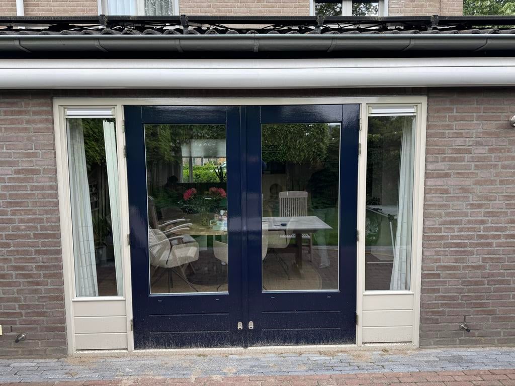 Dubbele openslaande tuindeuren., Ophalen, Gebruikt, 120 cm of meer, Buitendeur