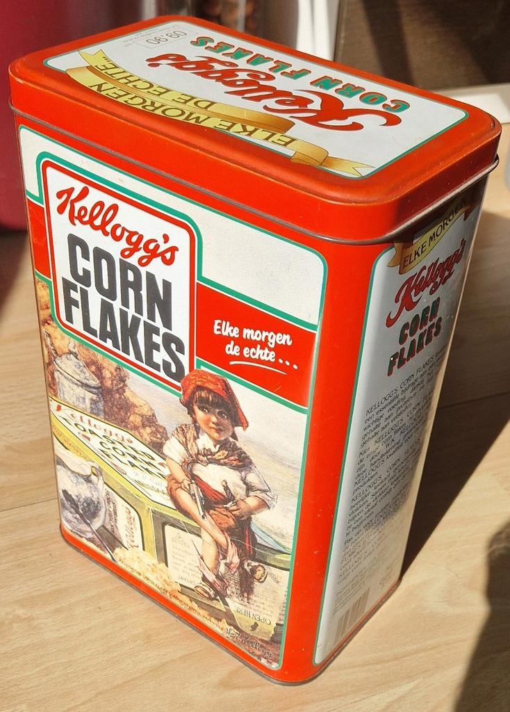 Vintage Kellogg's Corn Flakes Blik - tht 09/90, Ophalen of Verzenden, Gebruikt, Overige, Overige merken