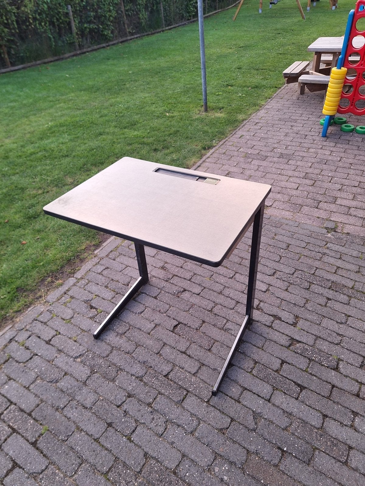 Vintage/Industrieel bureau metaal met lade, Ophalen, Gebruikt, Met lades, Metaal
