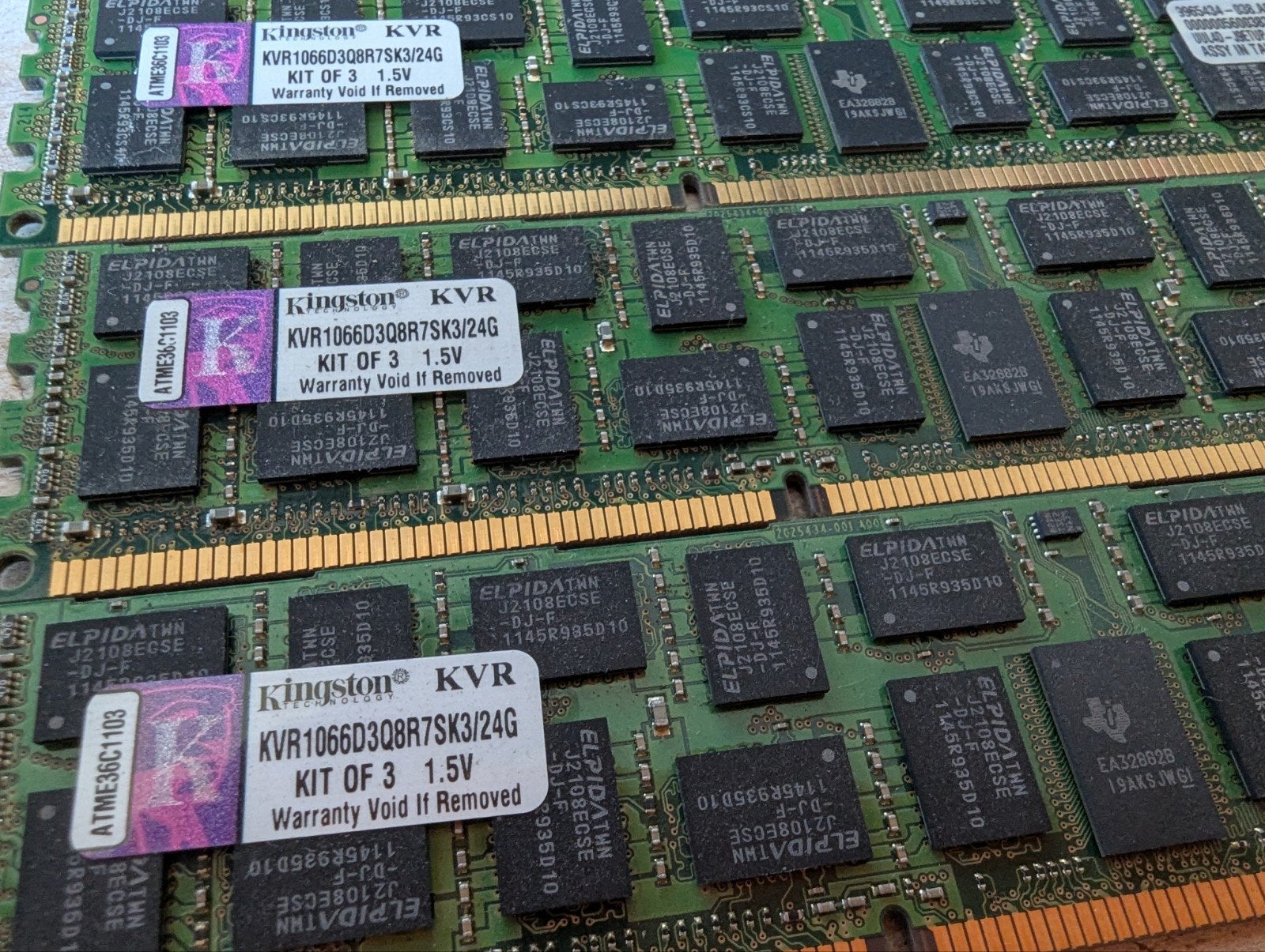 Kingston KVR1066D3Q8R7S/24G DDR3 RAM Geheugen, Gebruikt, Server, 8 GB, DDR3
